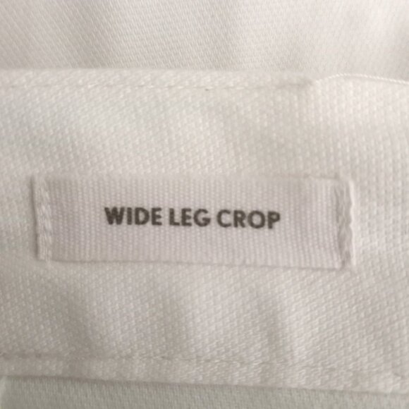 LOFT Outlet White Cotton Wide Leg Crop Pants - Picture 6 of 8